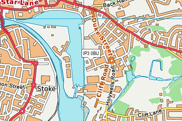 IP3 0BU map - OS VectorMap District (Ordnance Survey)