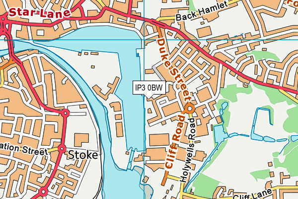 IP3 0BW map - OS VectorMap District (Ordnance Survey)