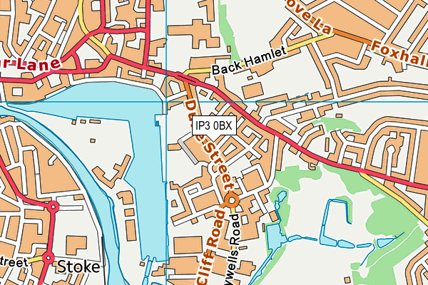 IP3 0BX map - OS VectorMap District (Ordnance Survey)