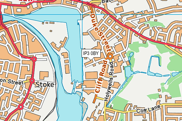 IP3 0BY map - OS VectorMap District (Ordnance Survey)