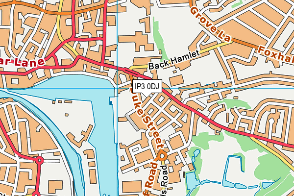 IP3 0DJ map - OS VectorMap District (Ordnance Survey)