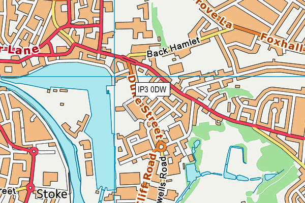 IP3 0DW map - OS VectorMap District (Ordnance Survey)