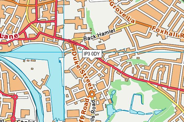 IP3 0DY map - OS VectorMap District (Ordnance Survey)