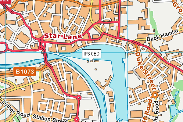 IP3 0ED map - OS VectorMap District (Ordnance Survey)