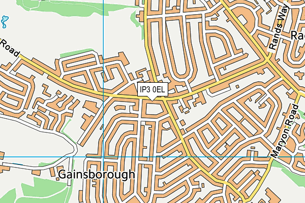 IP3 0EL map - OS VectorMap District (Ordnance Survey)