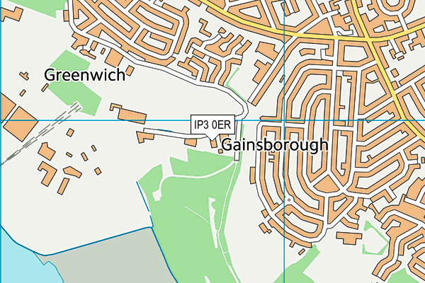 IP3 0ER map - OS VectorMap District (Ordnance Survey)