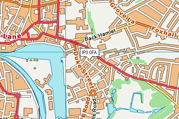 IP3 0FA map - OS VectorMap District (Ordnance Survey)