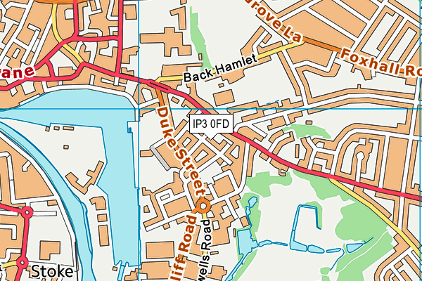IP3 0FD map - OS VectorMap District (Ordnance Survey)