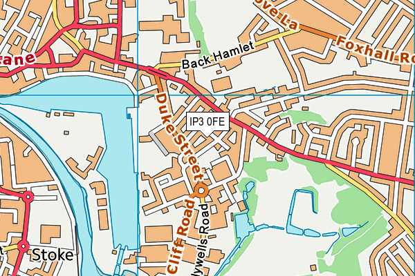 IP3 0FE map - OS VectorMap District (Ordnance Survey)