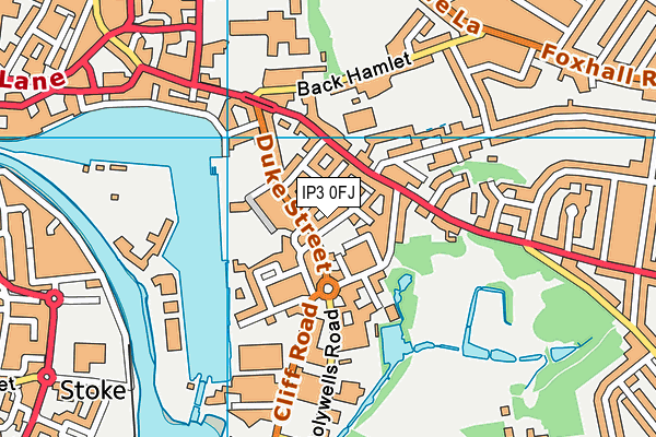 IP3 0FJ map - OS VectorMap District (Ordnance Survey)
