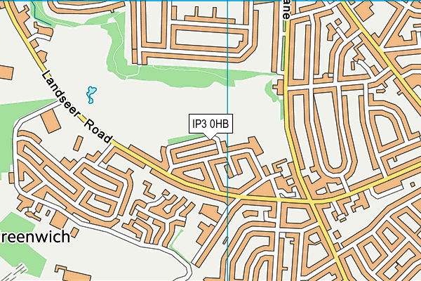 IP3 0HB map - OS VectorMap District (Ordnance Survey)