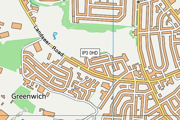 IP3 0HD map - OS VectorMap District (Ordnance Survey)