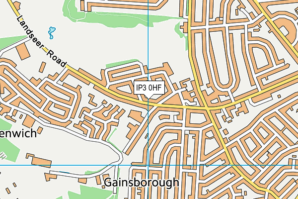 IP3 0HF map - OS VectorMap District (Ordnance Survey)