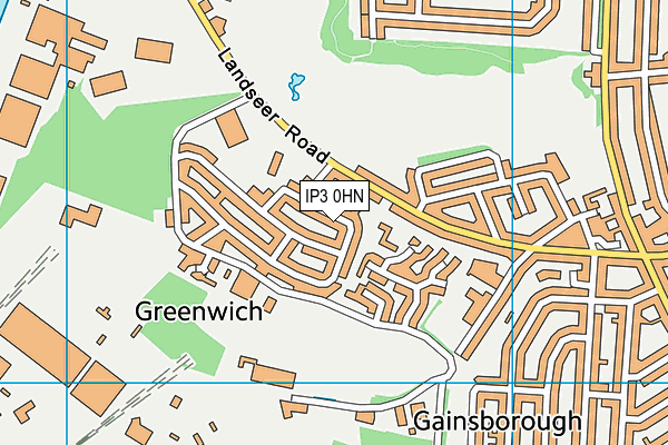 IP3 0HN map - OS VectorMap District (Ordnance Survey)