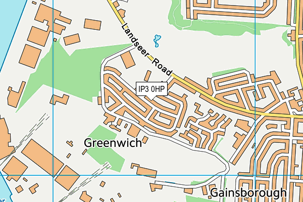 IP3 0HP map - OS VectorMap District (Ordnance Survey)