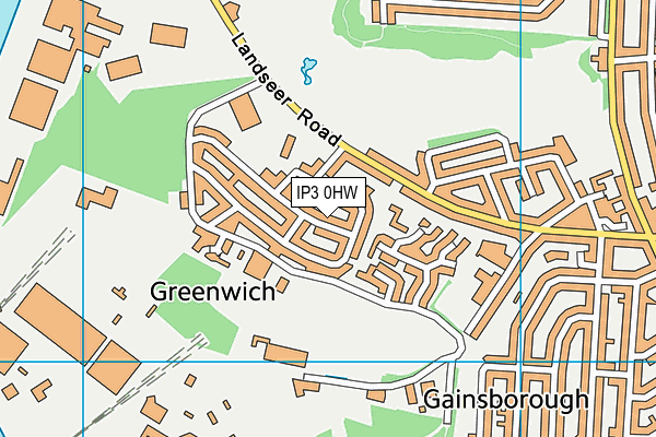 IP3 0HW map - OS VectorMap District (Ordnance Survey)