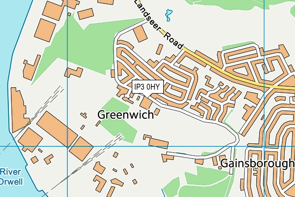 IP3 0HY map - OS VectorMap District (Ordnance Survey)