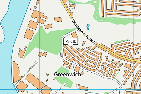 IP3 0JD map - OS VectorMap District (Ordnance Survey)