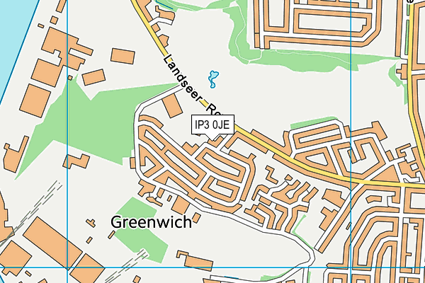 IP3 0JE map - OS VectorMap District (Ordnance Survey)