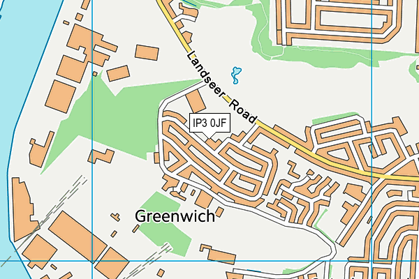 IP3 0JF map - OS VectorMap District (Ordnance Survey)