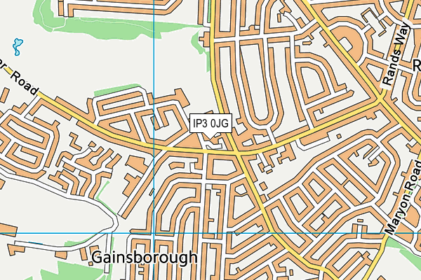 IP3 0JG map - OS VectorMap District (Ordnance Survey)