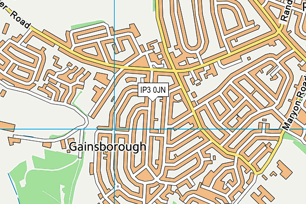IP3 0JN map - OS VectorMap District (Ordnance Survey)
