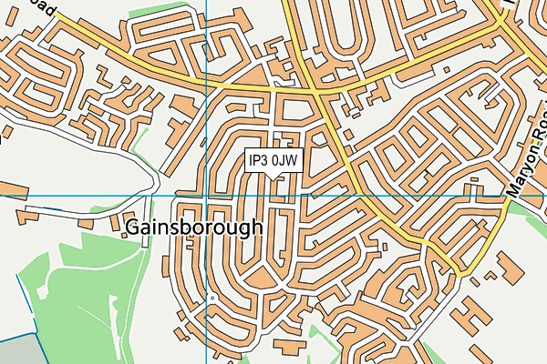 IP3 0JW map - OS VectorMap District (Ordnance Survey)