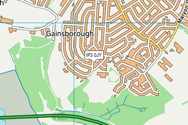 IP3 0JY map - OS VectorMap District (Ordnance Survey)