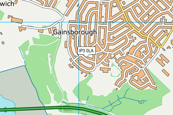 IP3 0LA map - OS VectorMap District (Ordnance Survey)