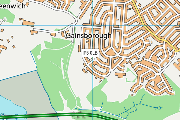 IP3 0LB map - OS VectorMap District (Ordnance Survey)