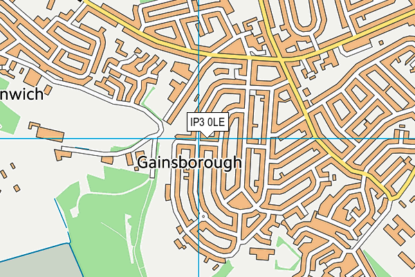 IP3 0LE map - OS VectorMap District (Ordnance Survey)