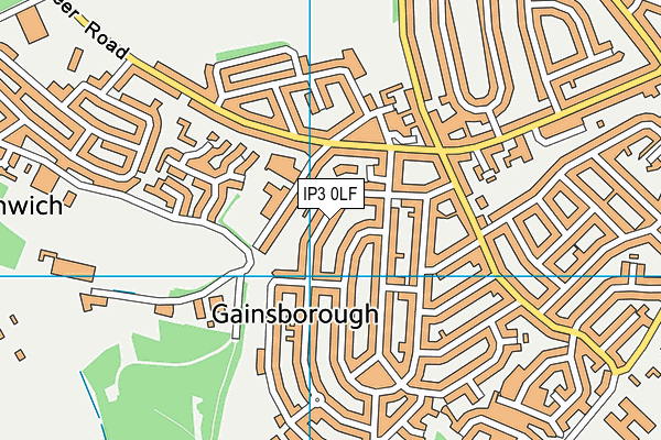 IP3 0LF map - OS VectorMap District (Ordnance Survey)