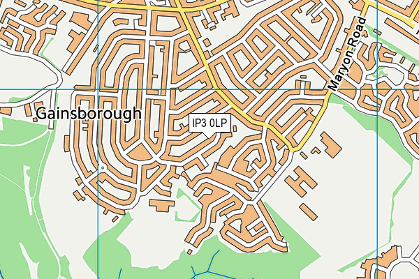 IP3 0LP map - OS VectorMap District (Ordnance Survey)