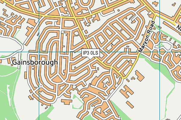 IP3 0LS map - OS VectorMap District (Ordnance Survey)