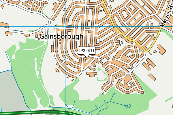 IP3 0LU map - OS VectorMap District (Ordnance Survey)