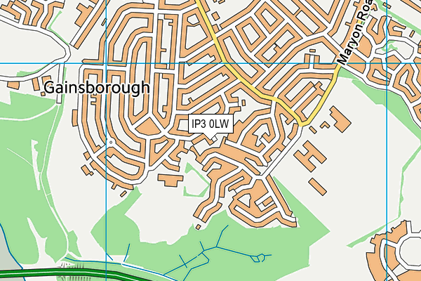 IP3 0LW map - OS VectorMap District (Ordnance Survey)