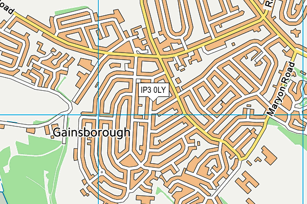 IP3 0LY map - OS VectorMap District (Ordnance Survey)