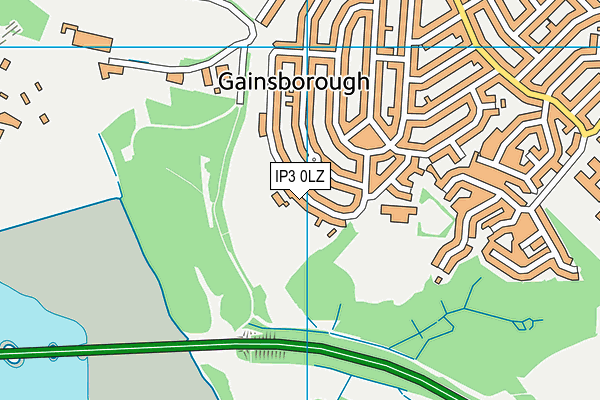 IP3 0LZ map - OS VectorMap District (Ordnance Survey)