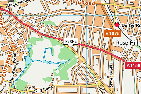 IP3 0NE map - OS VectorMap District (Ordnance Survey)