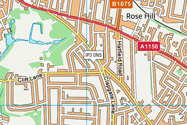 IP3 0NS map - OS VectorMap District (Ordnance Survey)