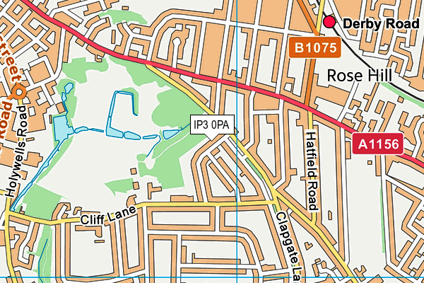 IP3 0PA map - OS VectorMap District (Ordnance Survey)