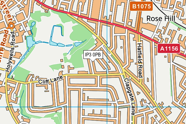 IP3 0PB map - OS VectorMap District (Ordnance Survey)