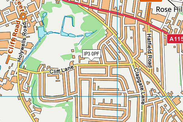 IP3 0PF map - OS VectorMap District (Ordnance Survey)