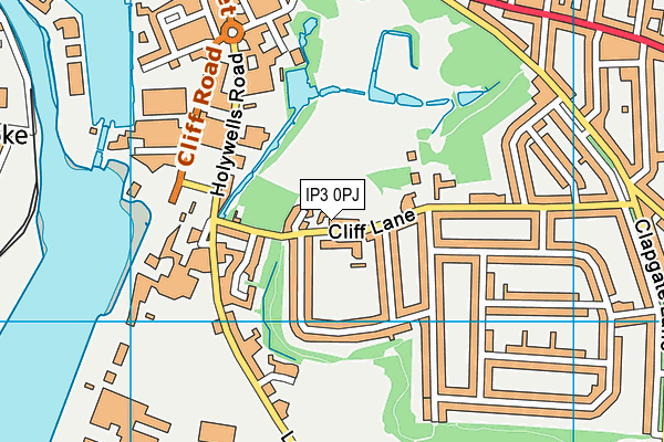 IP3 0PJ map - OS VectorMap District (Ordnance Survey)