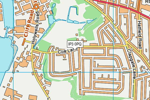 IP3 0PQ map - OS VectorMap District (Ordnance Survey)