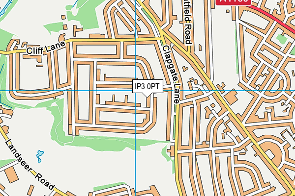 IP3 0PT map - OS VectorMap District (Ordnance Survey)