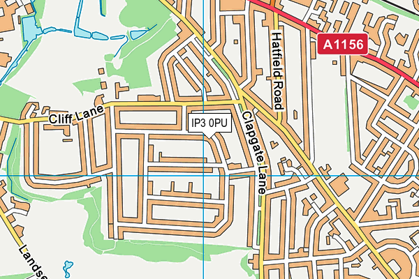 IP3 0PU map - OS VectorMap District (Ordnance Survey)