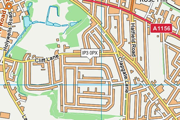 IP3 0PX map - OS VectorMap District (Ordnance Survey)