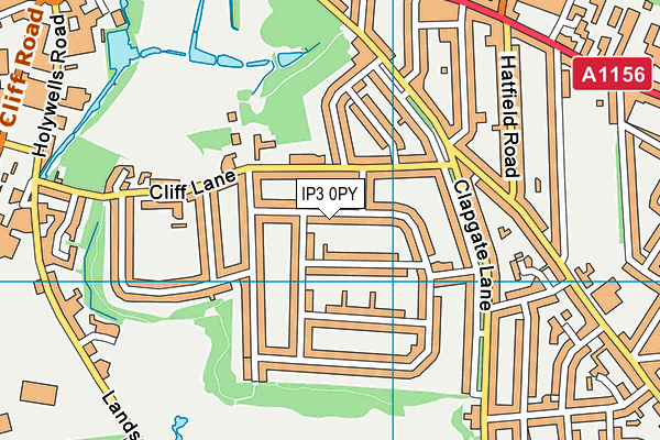 IP3 0PY map - OS VectorMap District (Ordnance Survey)