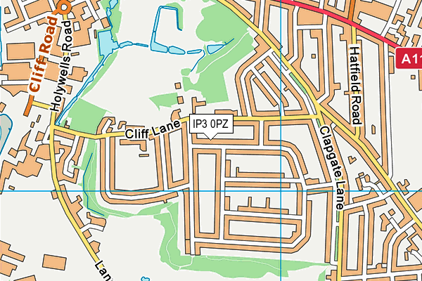 IP3 0PZ map - OS VectorMap District (Ordnance Survey)